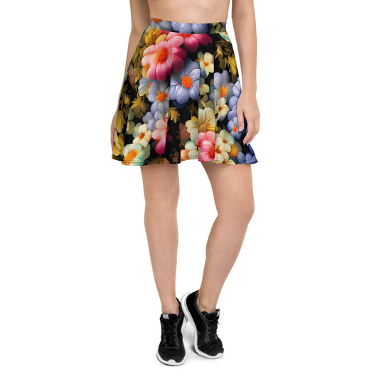 DMV 1522 Floral Skater Skirt