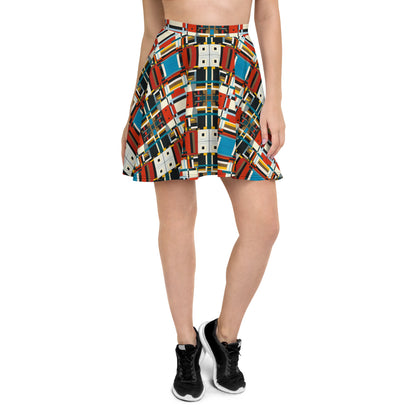 DMV 0410 Geo Boho Skater Skirt