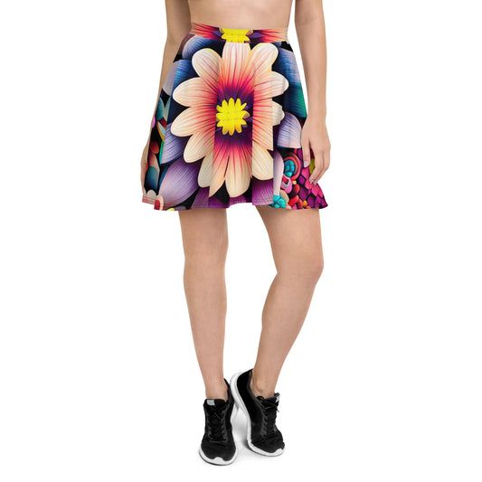 DMV 0515 Floral Skater Skirt