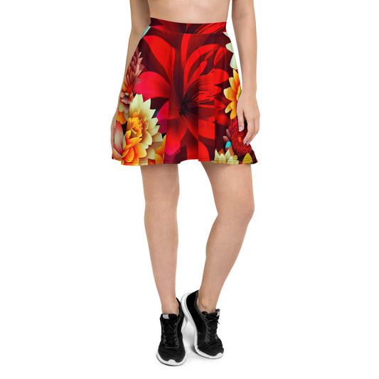 DMV 0419 Floral Skater Skirt