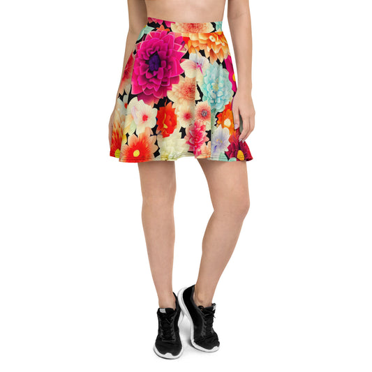 DMV 0424 Floral Skater Skirt