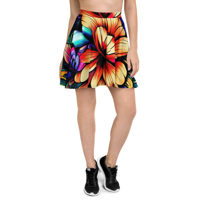 DMV 0512 Floral Skater Skirt