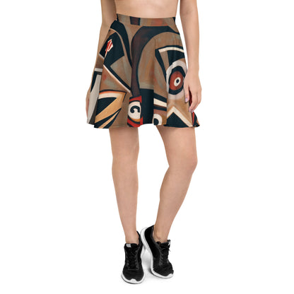 DMV 1591 Retro Art Skater Skirt