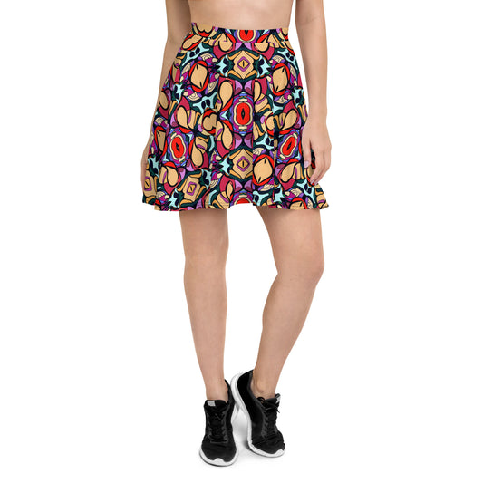 DMV 0439 Vintage Artsy Skater Skirt