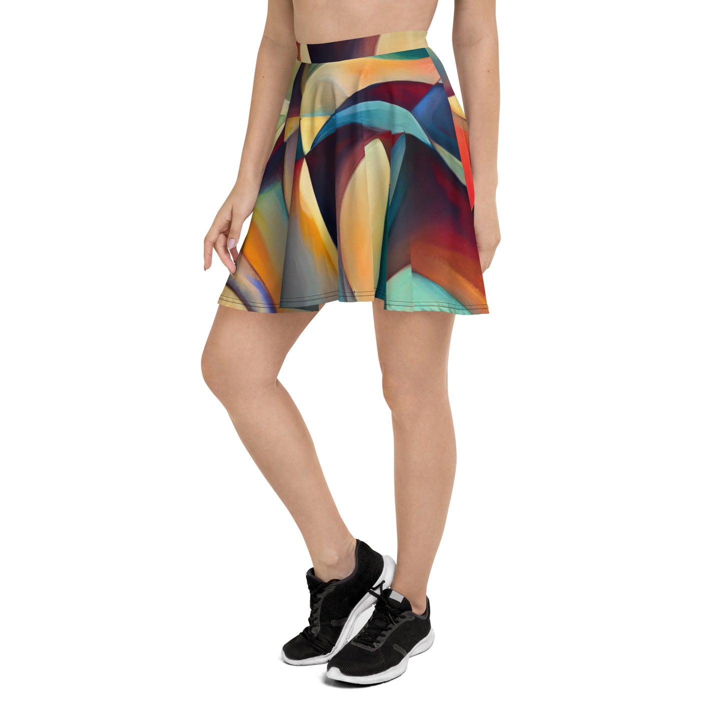 DMV 0243 Abstract Art Skater Skirt