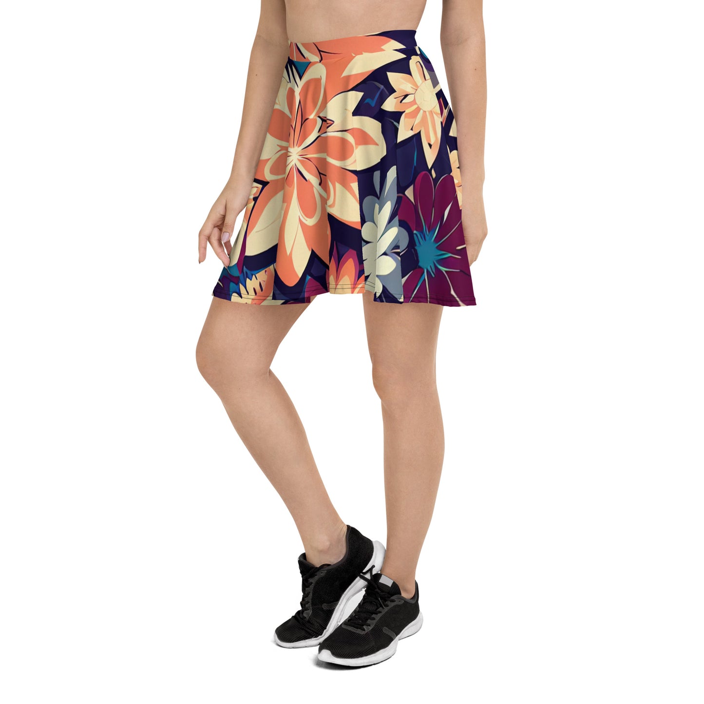 DMV 0253 Floral Skater Skirt