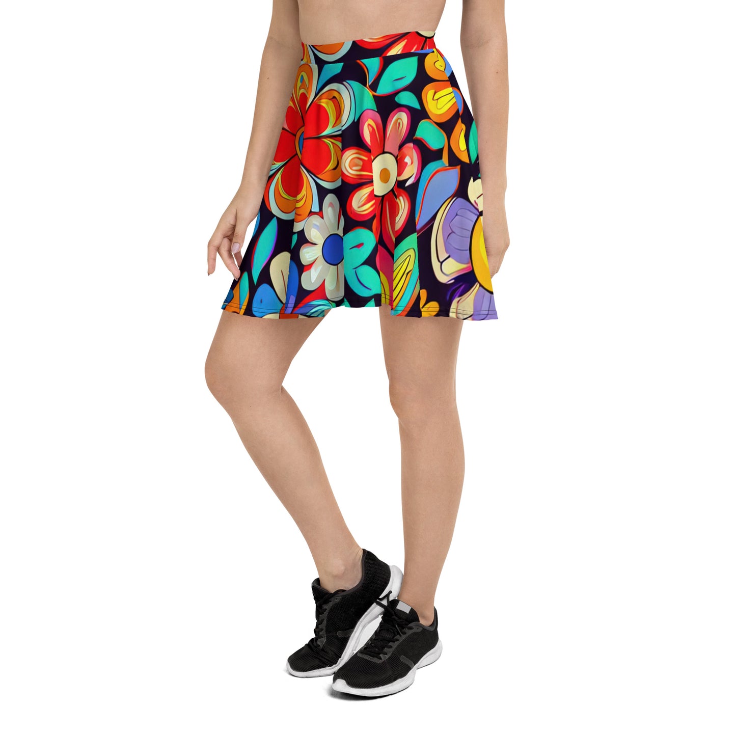 DMV 0257 Floral Skater Skirt