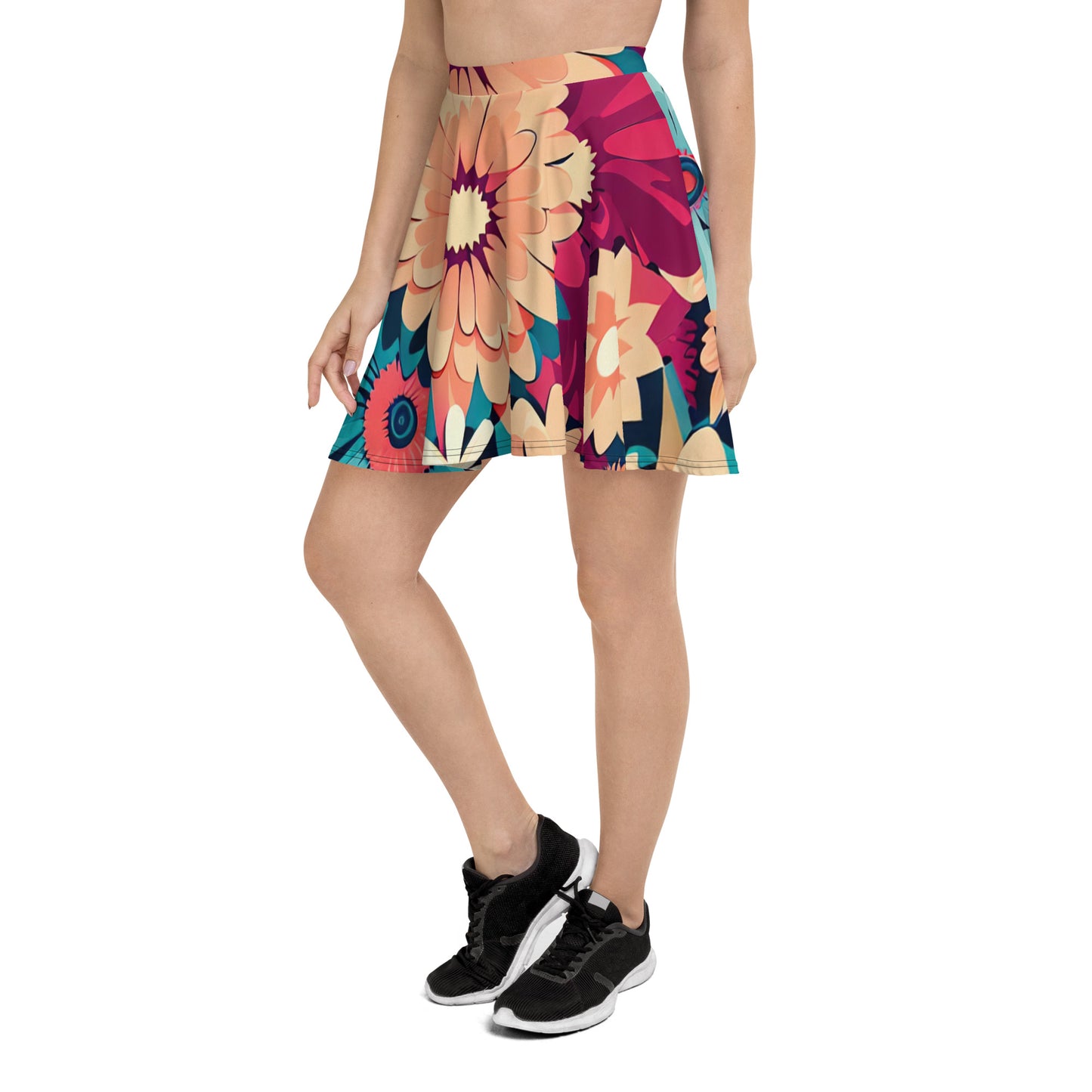 DMV 0293 Floral Skater Skirt