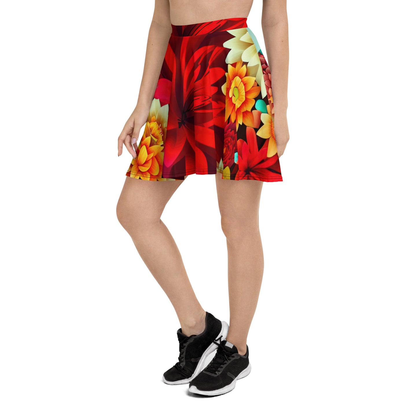 DMV 0419 Floral Skater Skirt