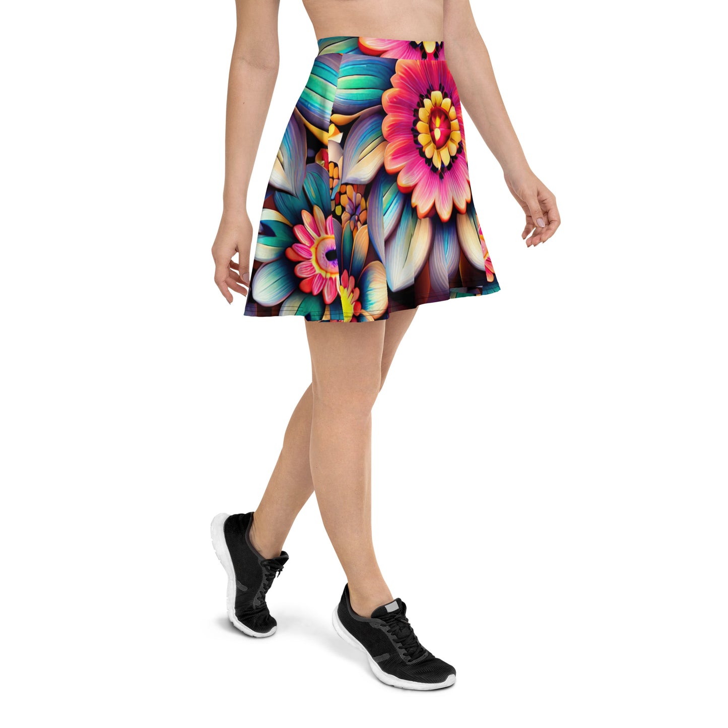 DMV 0219 Floral Skater Skirt