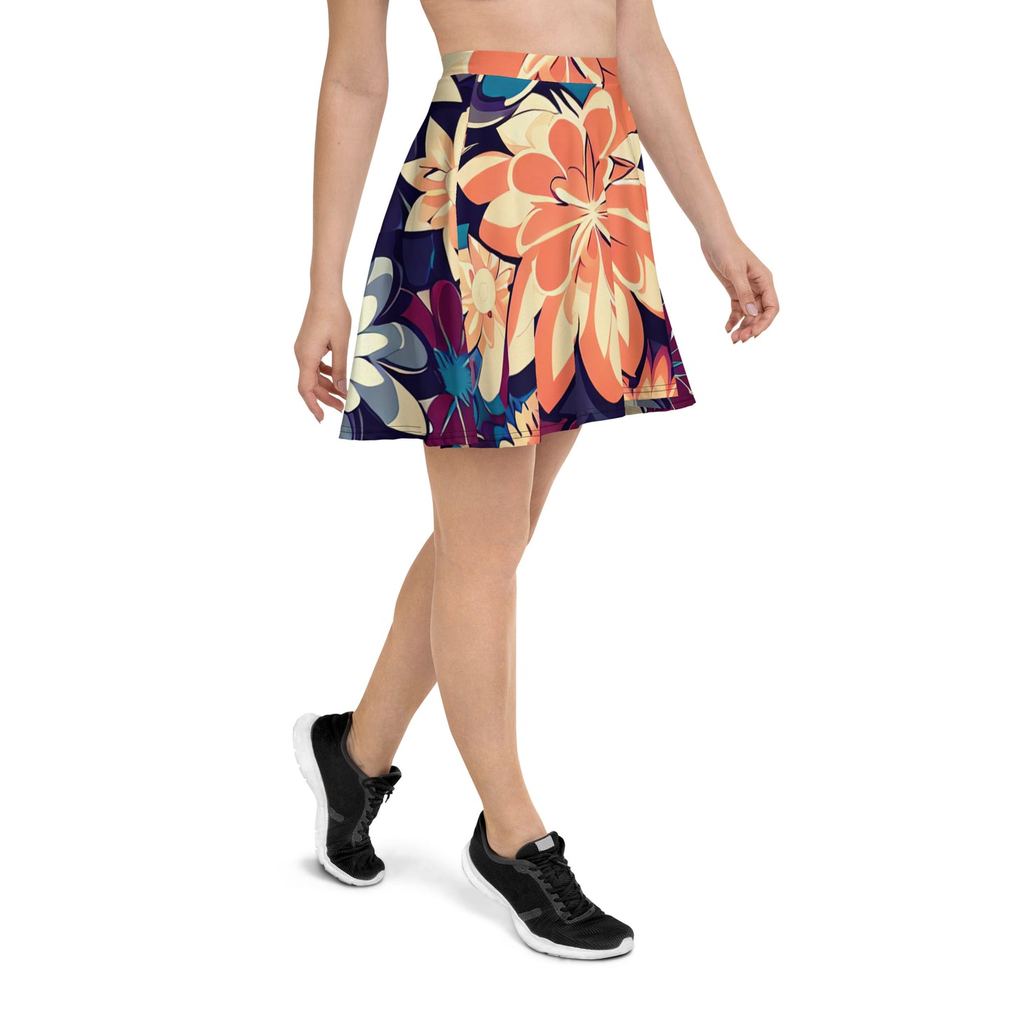 DMV 0253 Floral Skater Skirt