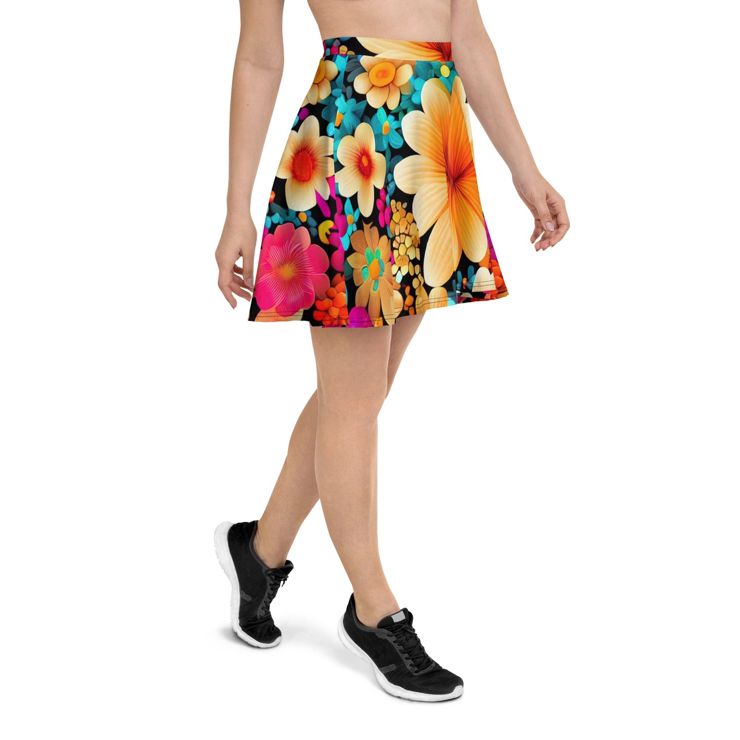 DMV 0259 Floral Skater Skirt