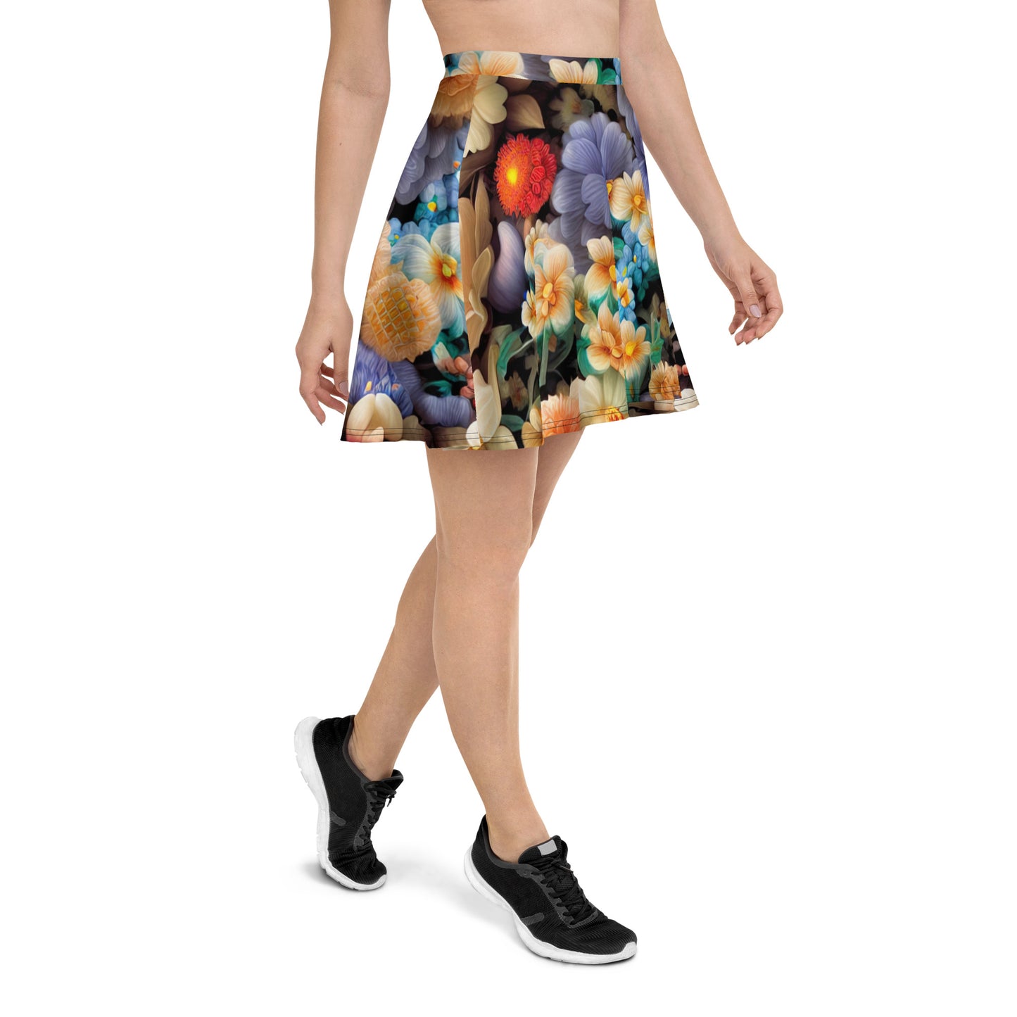 DMV 0302 Floral Skater Skirt