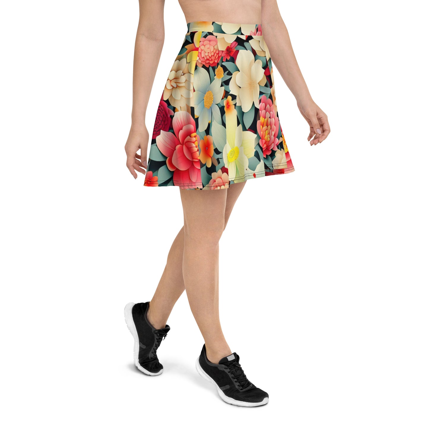 DMV 0260 Floral Skater Skirt