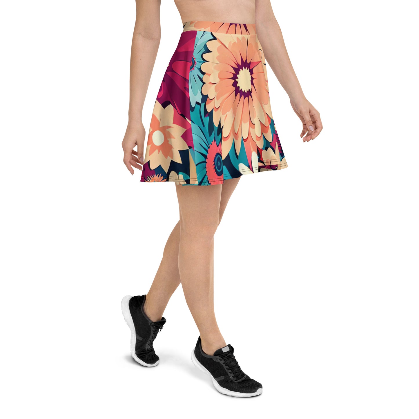 DMV 0293 Floral Skater Skirt