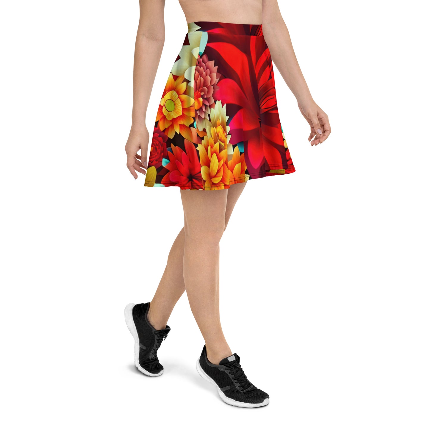 DMV 0419 Floral Skater Skirt