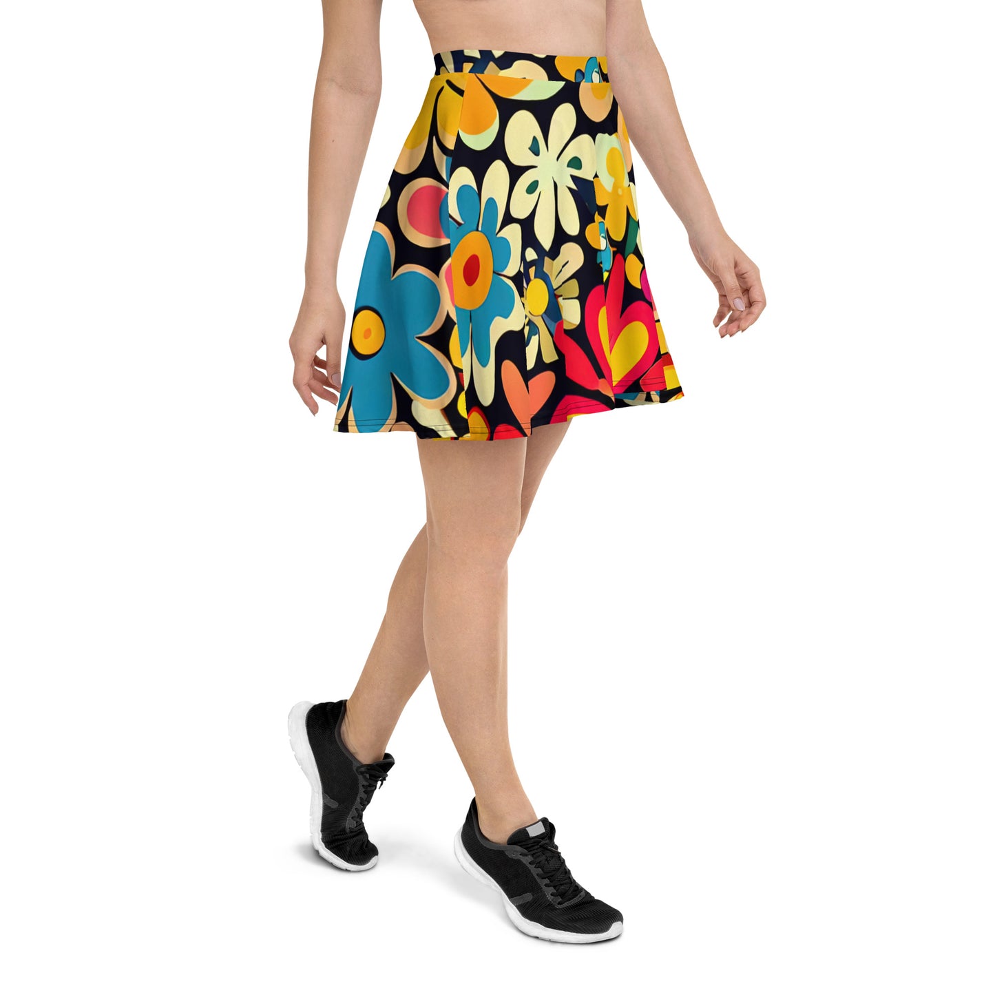 DMV 1023 Floral Skater Skirt