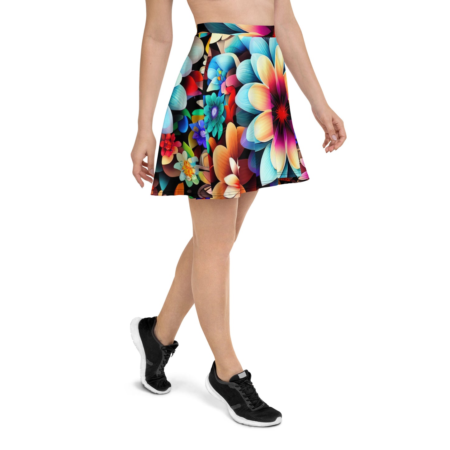 DMV 0907 Floral Skater Skirt