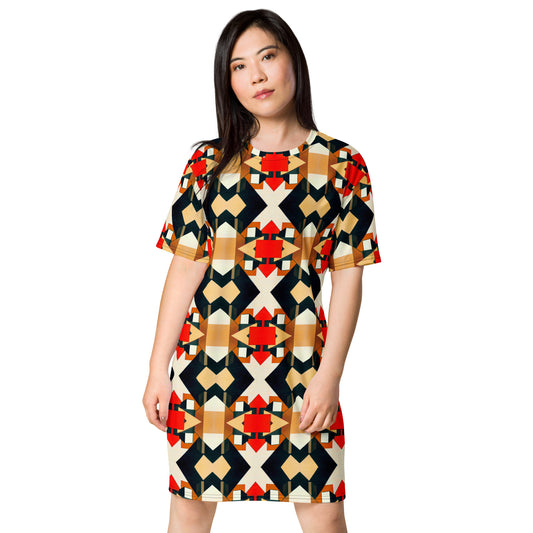 DMV 0138 Geo Boho T-shirt dress