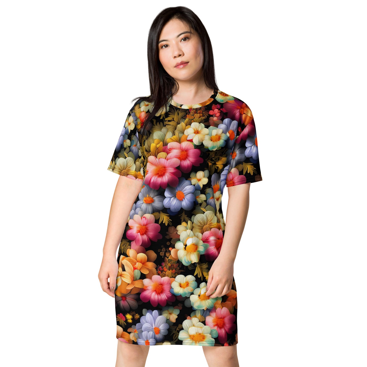 DMV 1522 Floral T-shirt dress