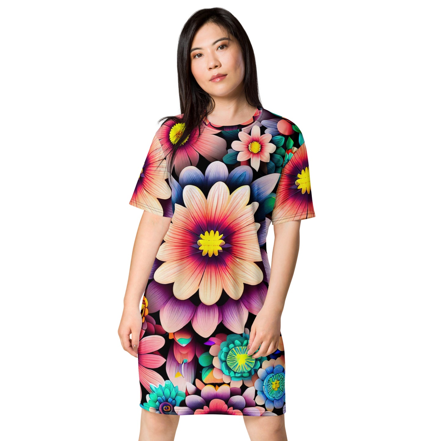 DMV 0515 Floral T-shirt dress