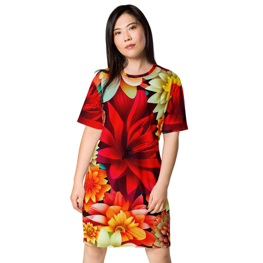 DMV 0419 Floral T-shirt dress