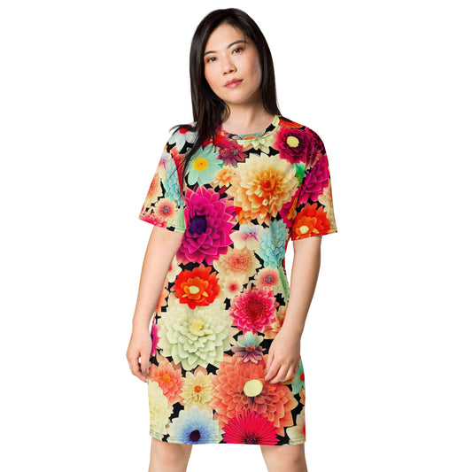 DMV 0424 Floral T-shirt dress