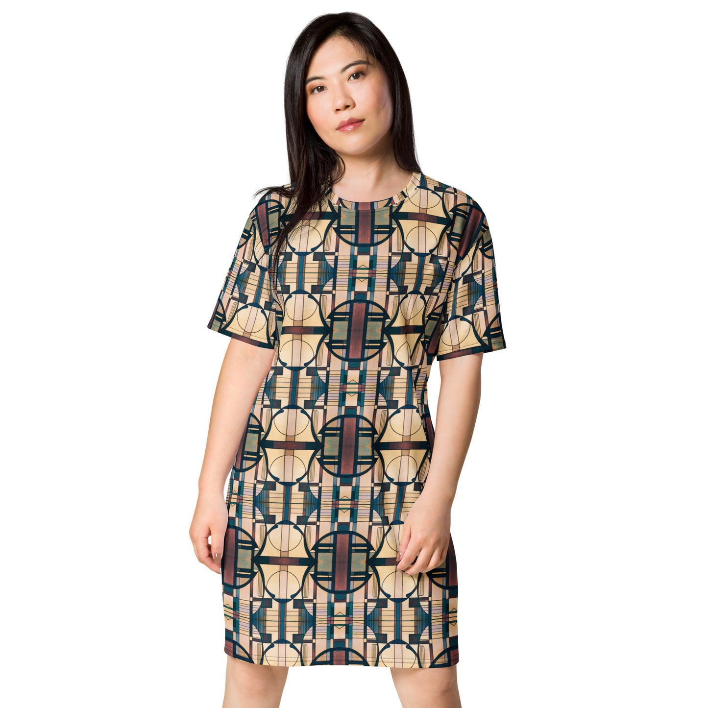 DMV 1140 Geo Boho T-shirt dress