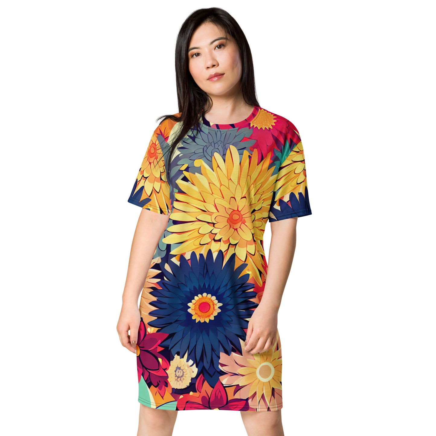 DMV 1327 Floral T-shirt dress