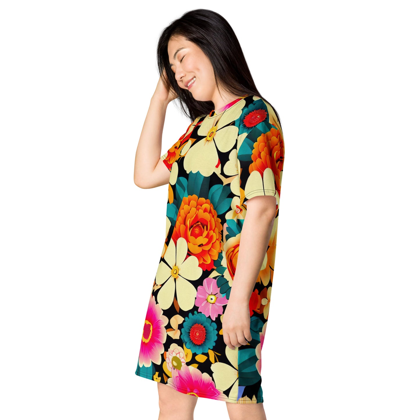 DMV 0644 Floral T-shirt dress