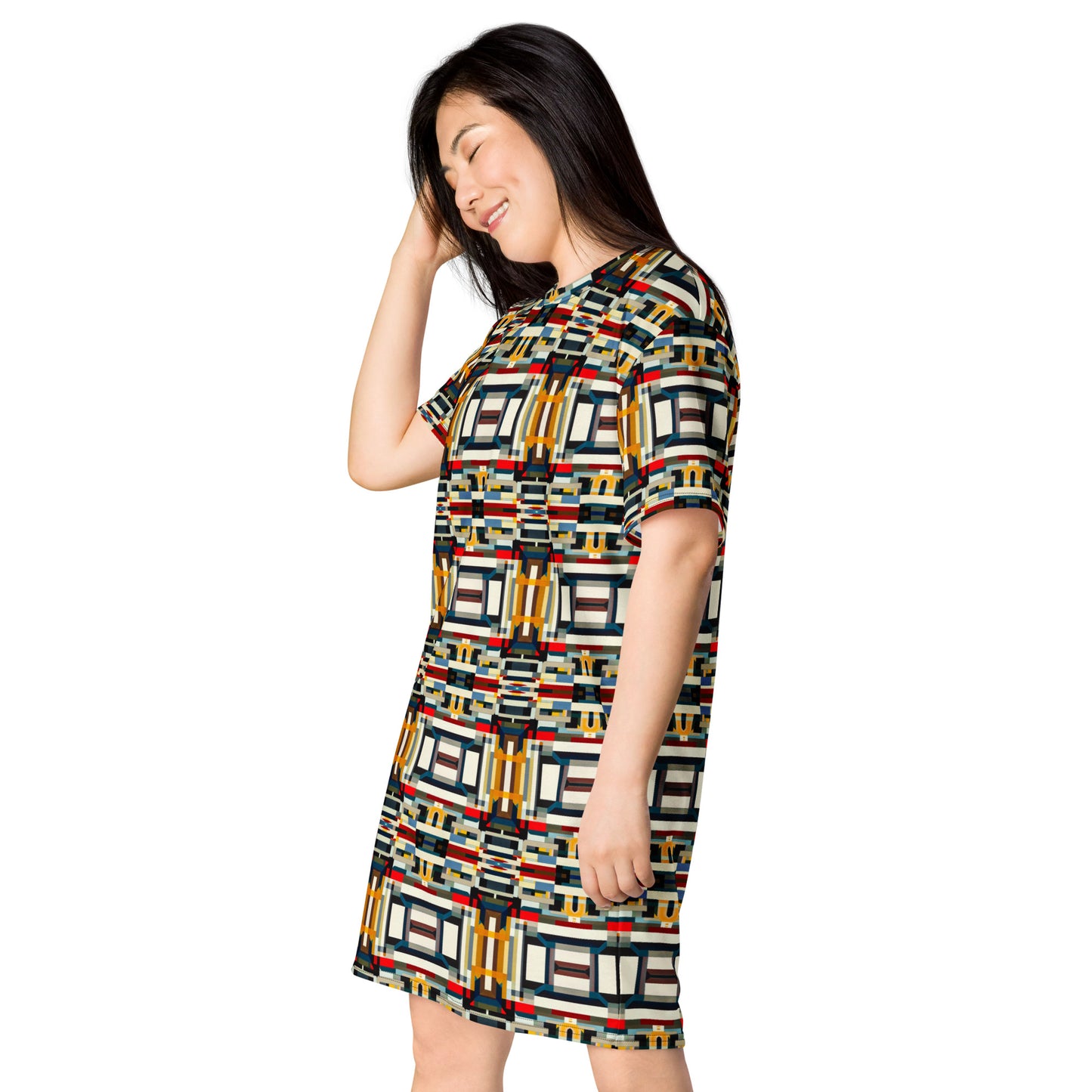 DMV 1848 Geo Boho T-shirt dress