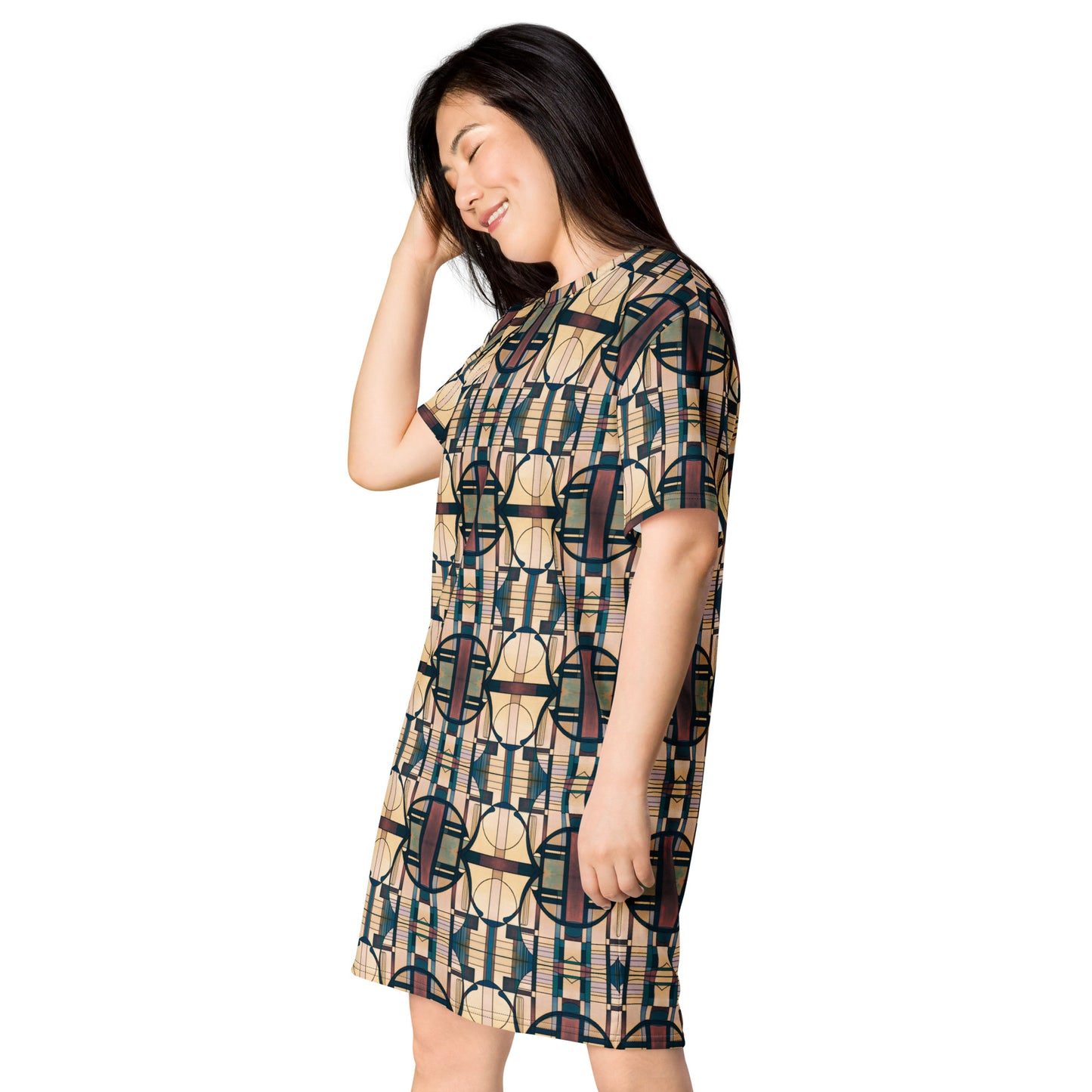 DMV 1140 Geo Boho T-shirt dress