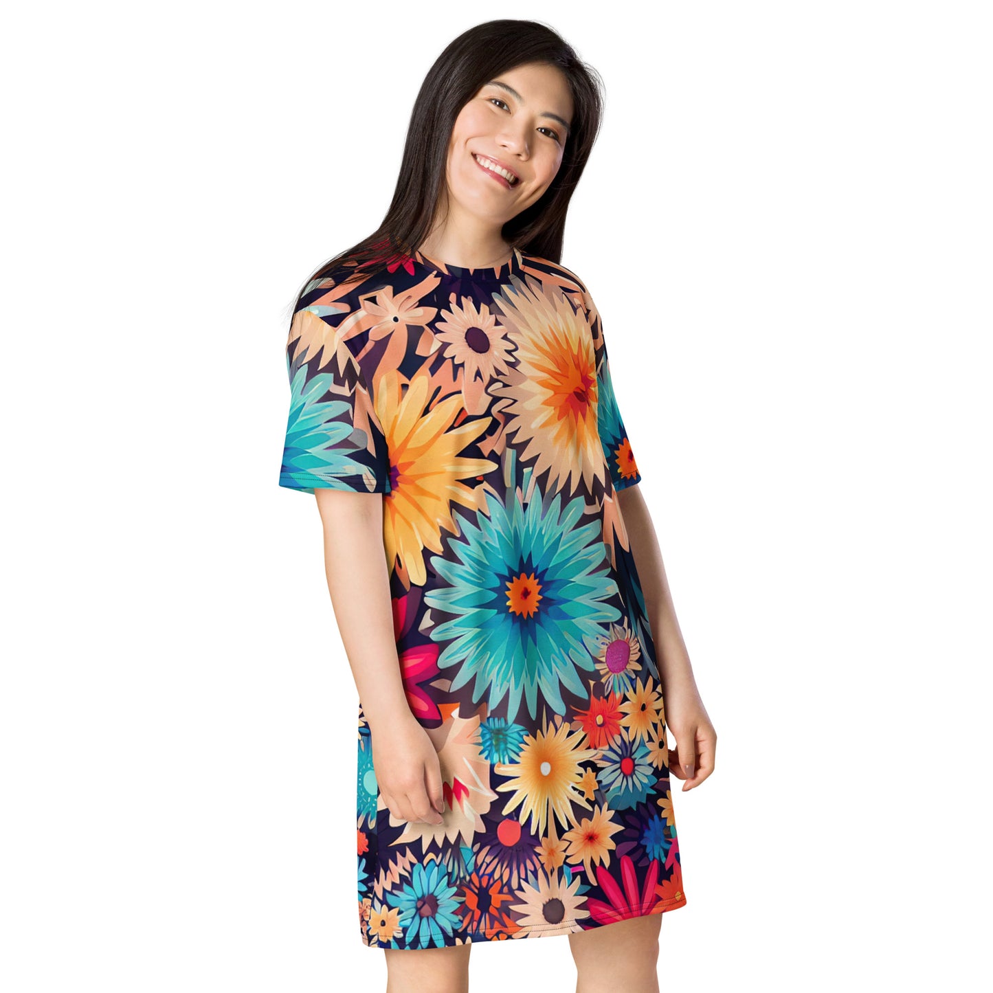 DMV 0404 Floral T-shirt dress