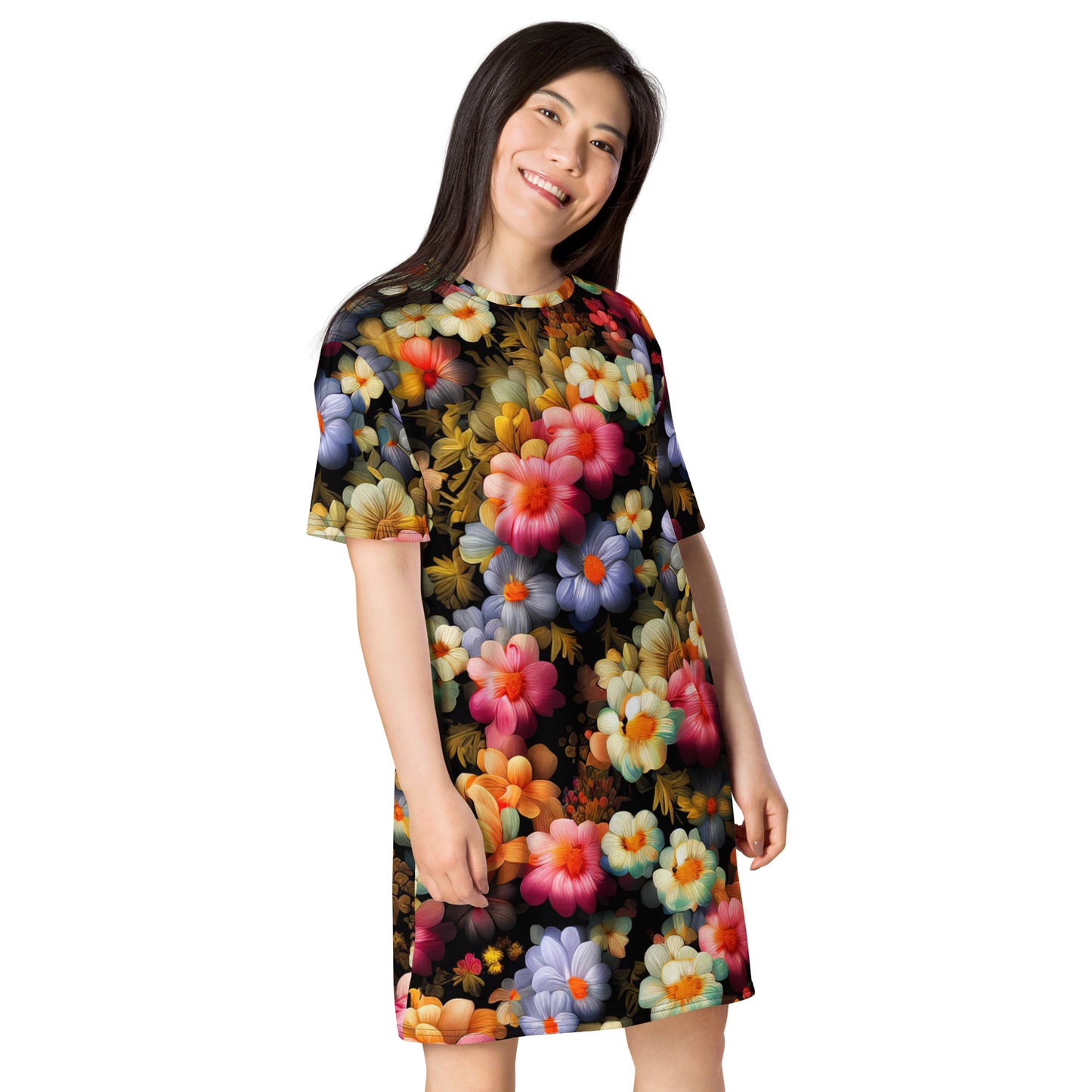 DMV 1522 Floral T-shirt dress