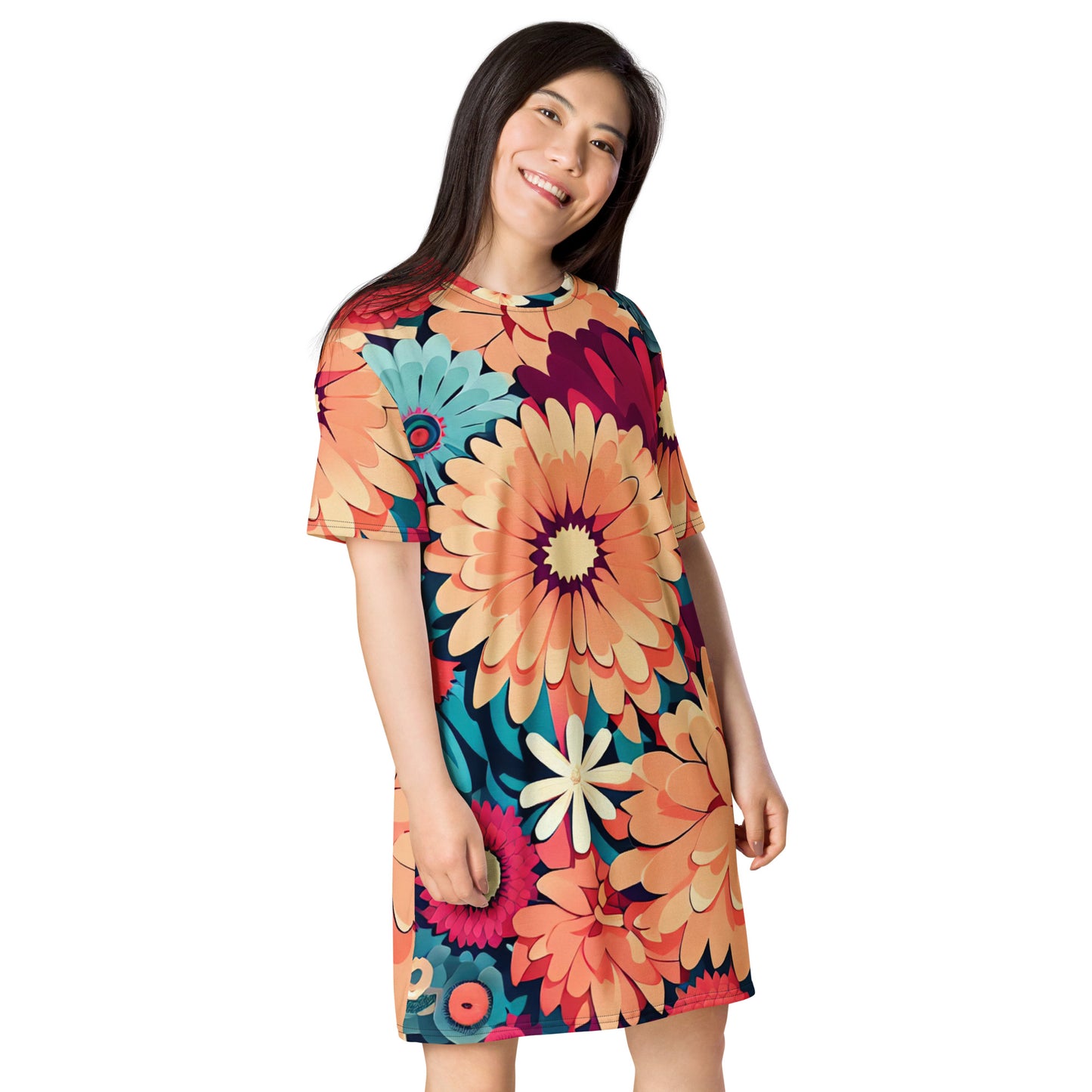 DMV 0293 Floral T-shirt dress