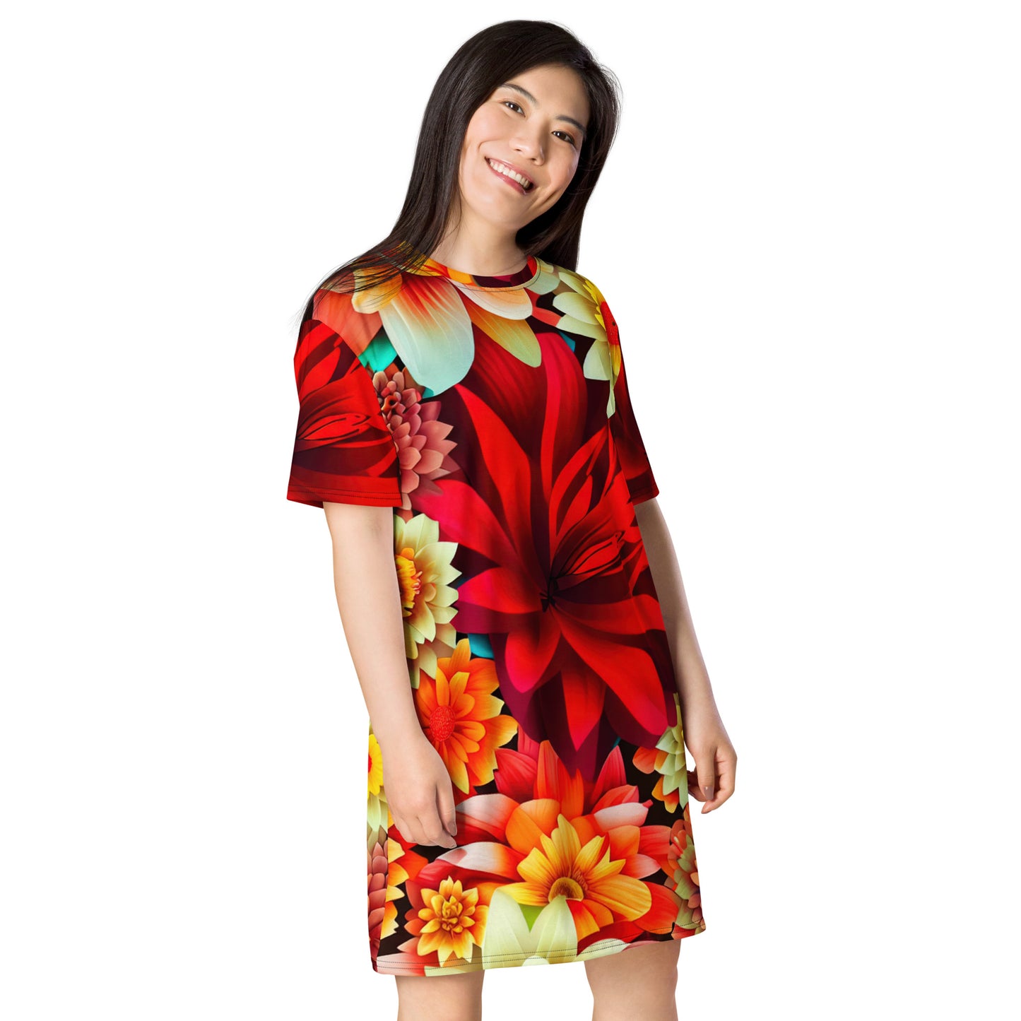 DMV 0419 Floral T-shirt dress