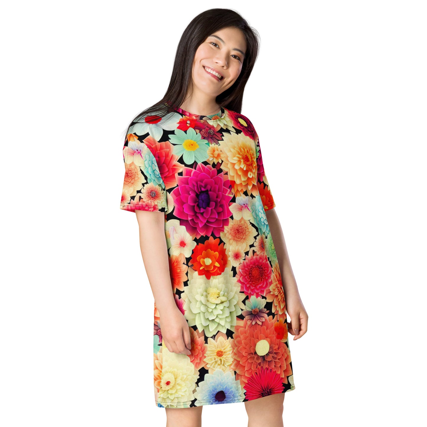 DMV 0424 Floral T-shirt dress