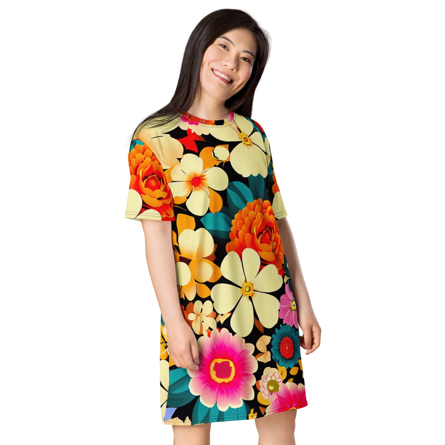 DMV 0644 Floral T-shirt dress