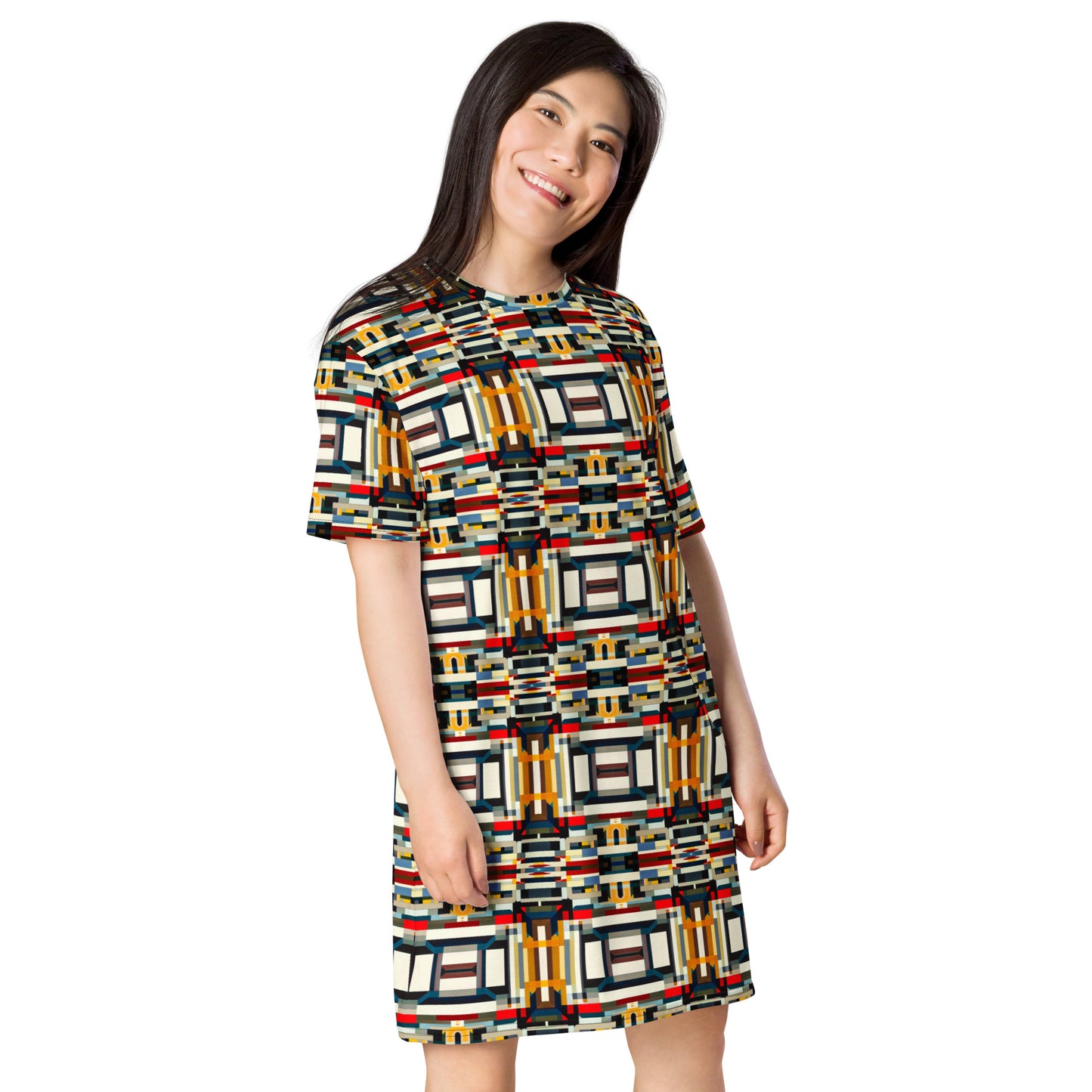 DMV 1848 Geo Boho T-shirt dress