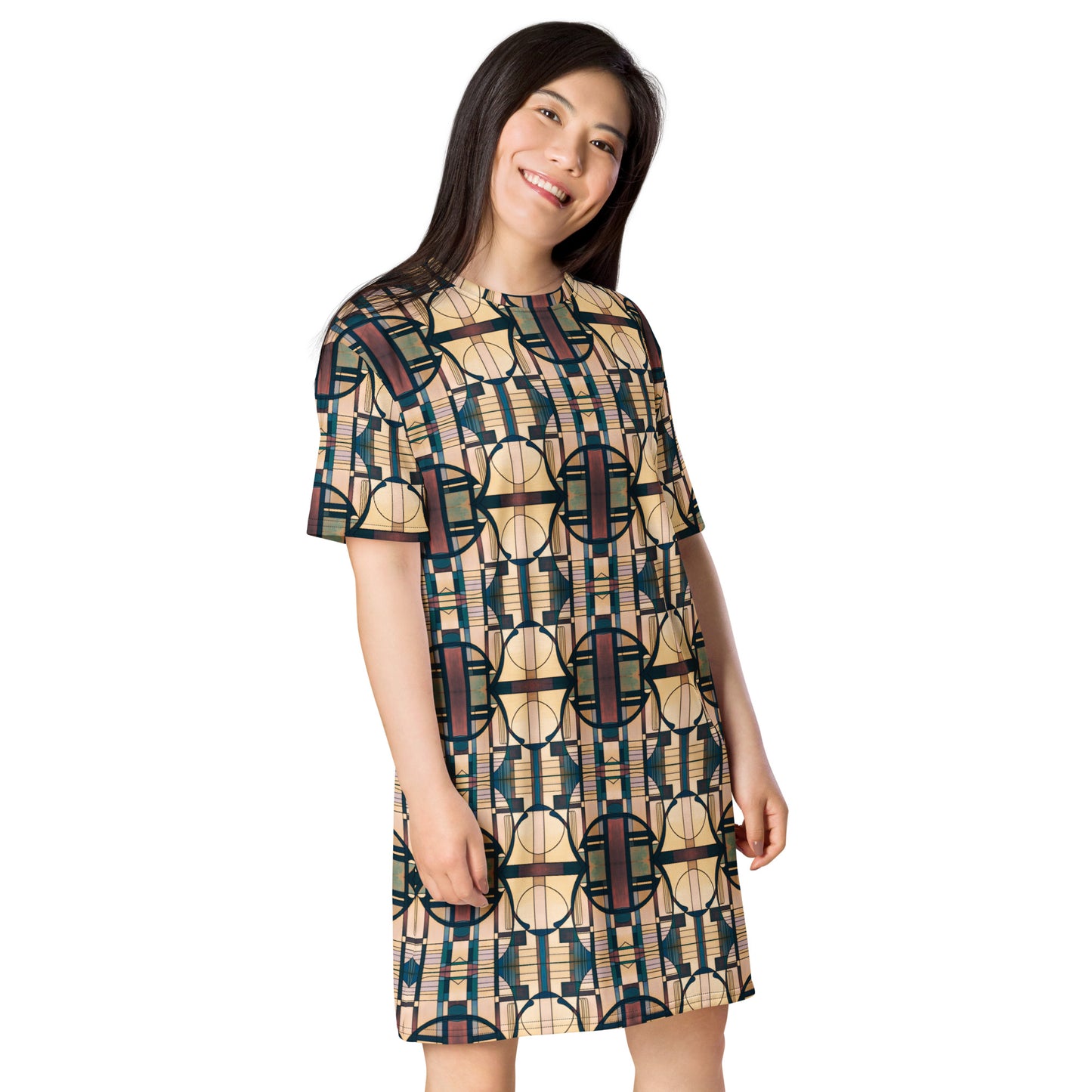 DMV 1140 Geo Boho T-shirt dress