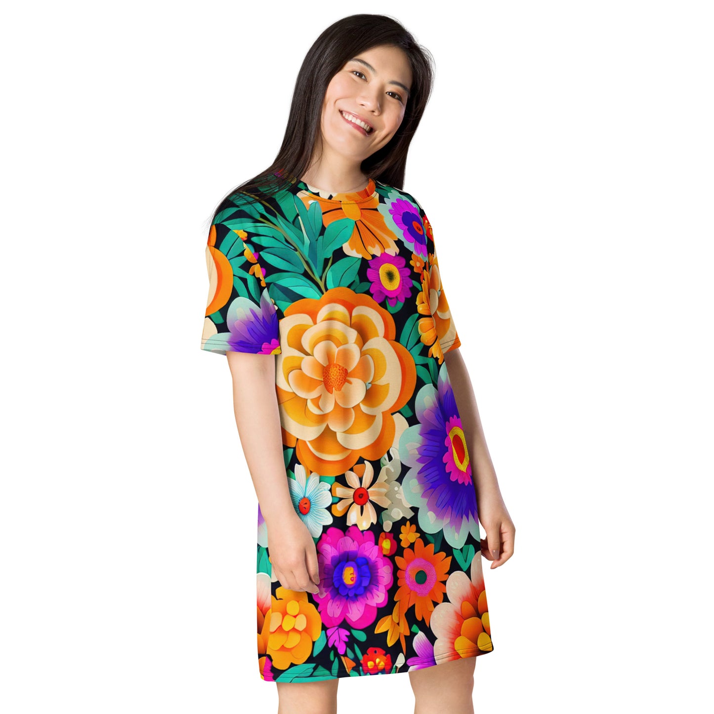 DMV 0552 Floral T-shirt dress