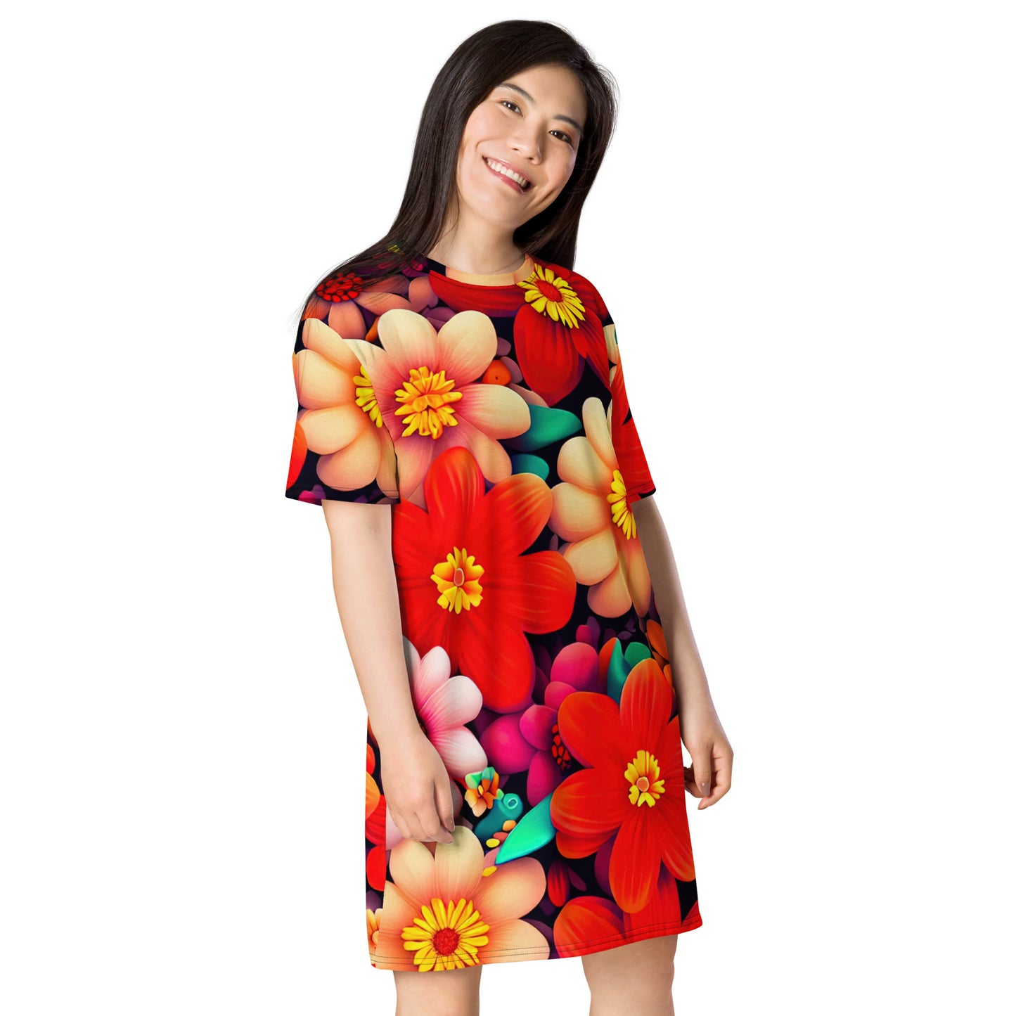 DMV 0324 Floral T-shirt dress