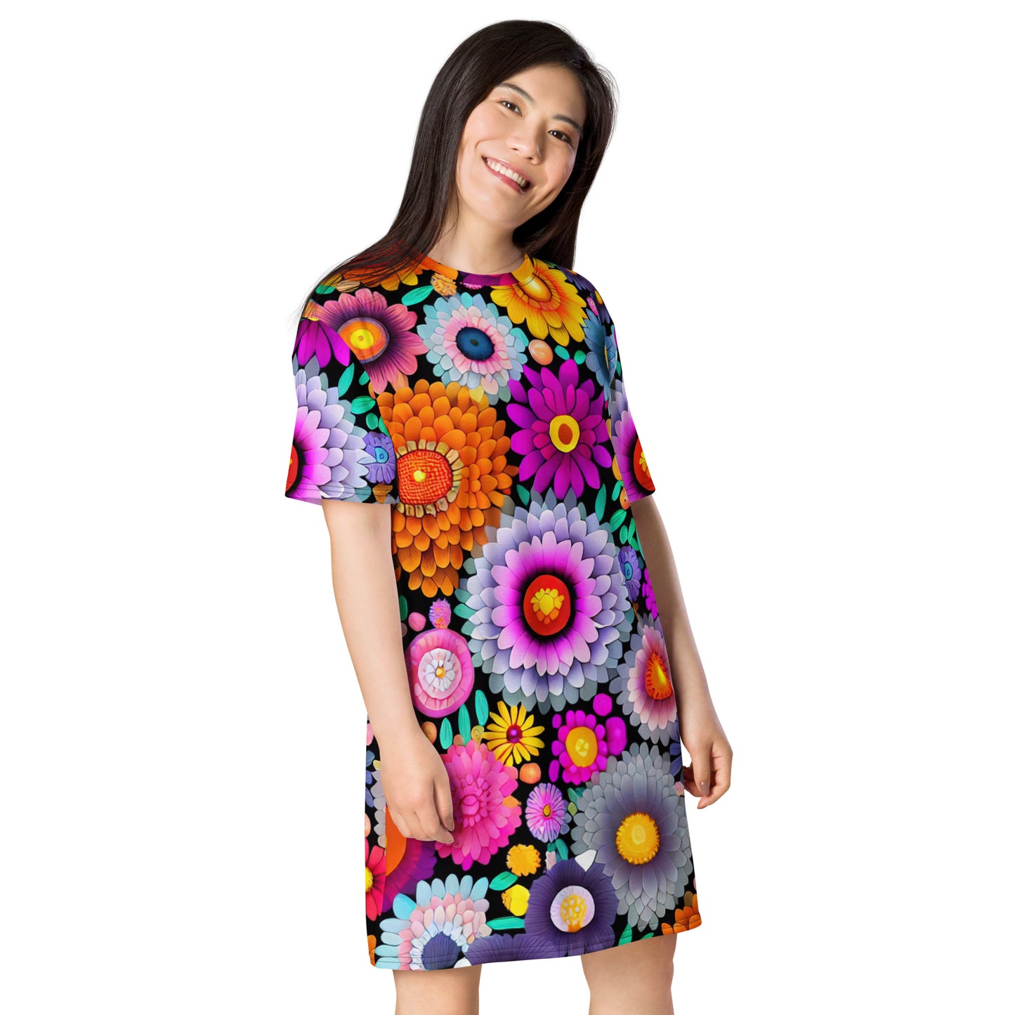 DMV 0667 Floral T-shirt dress