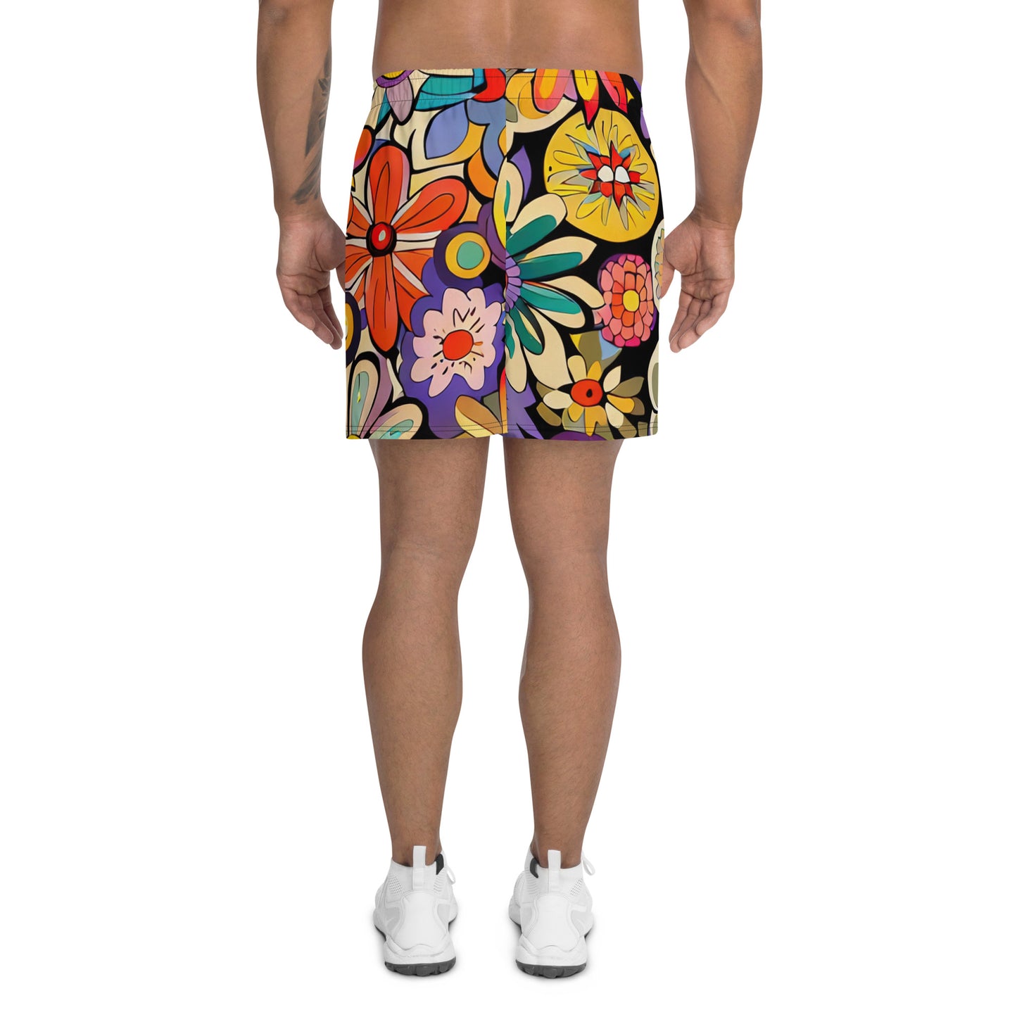 DMV 0832 Floral All-Over Print Unisex Athletic Long Shorts