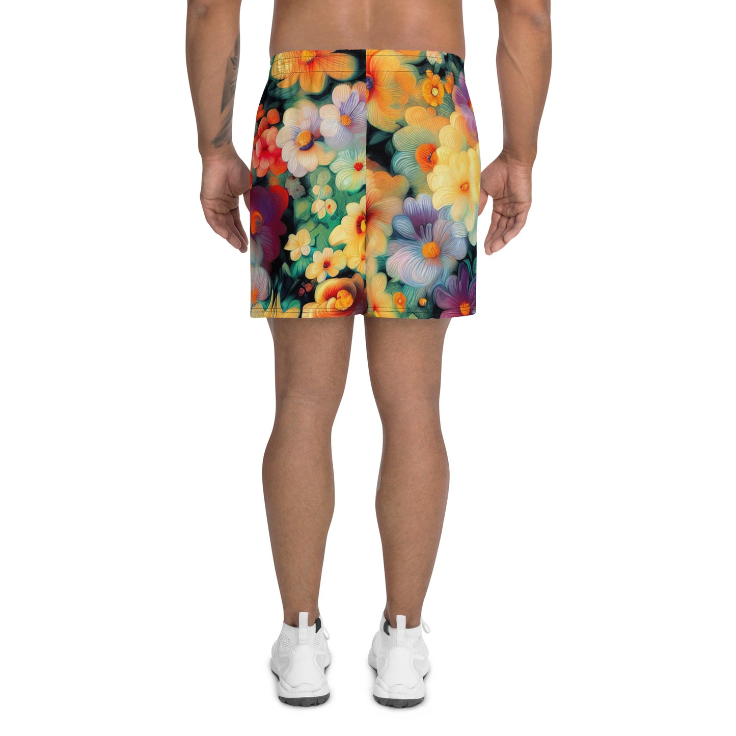 DMV 0477 Floral All-Over Print Unisex Athletic Long Shorts