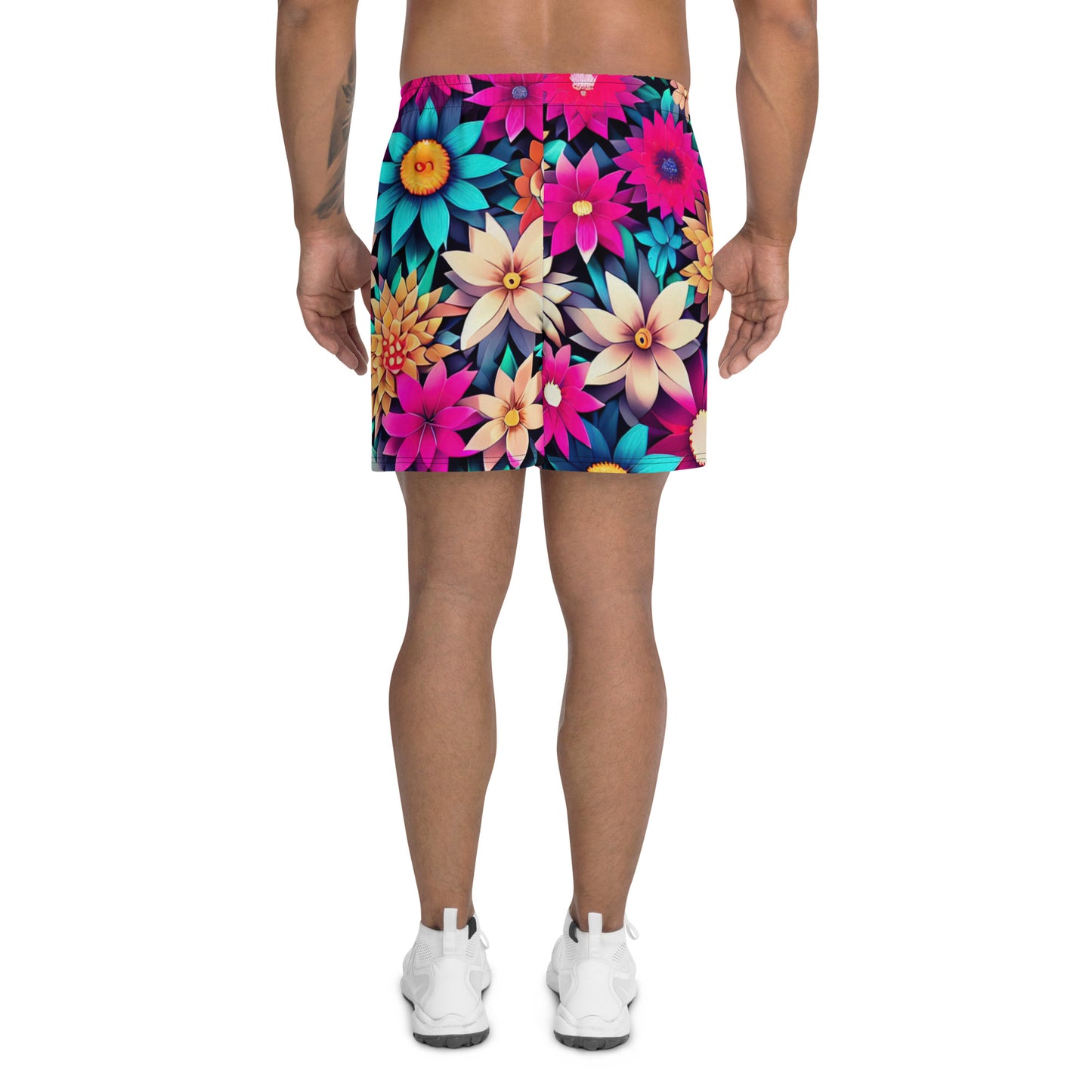 DMV 1034 Floral All-Over Print Unisex Athletic Long Shorts