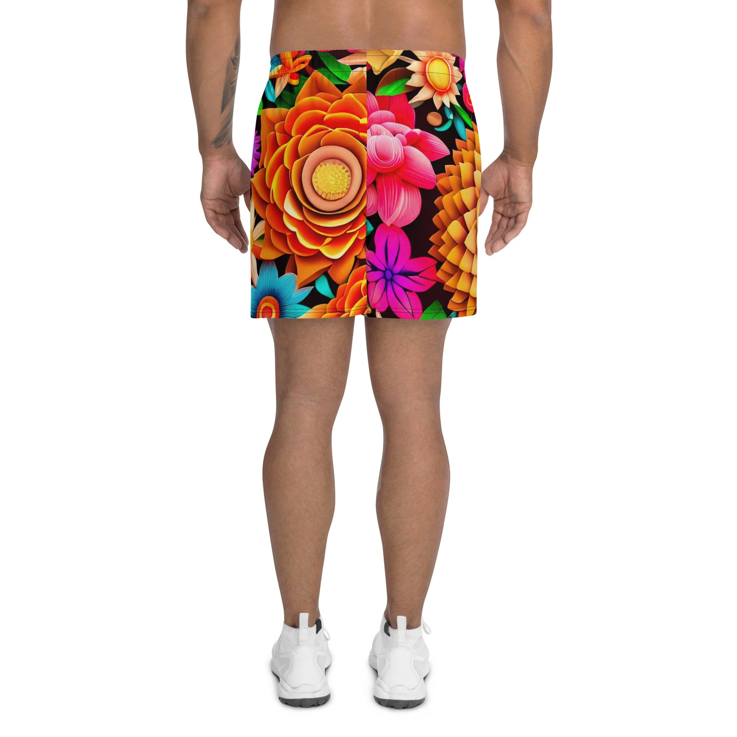 DMV 0938 Floral All-Over Print Unisex Athletic Long Shorts