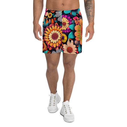 DMV 0607 Floral All-Over Print Unisex Athletic Long Shorts