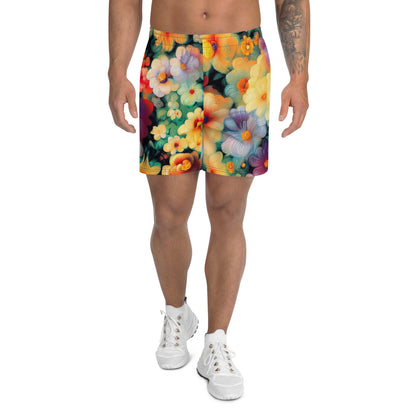 DMV 0477 Floral All-Over Print Unisex Athletic Long Shorts