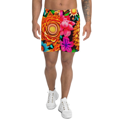 DMV 0938 Floral All-Over Print Unisex Athletic Long Shorts